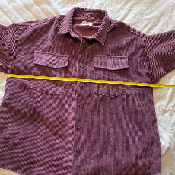 Warehouse One, Grand Beach Club purple corduroy shacket - Picture 6 of 11